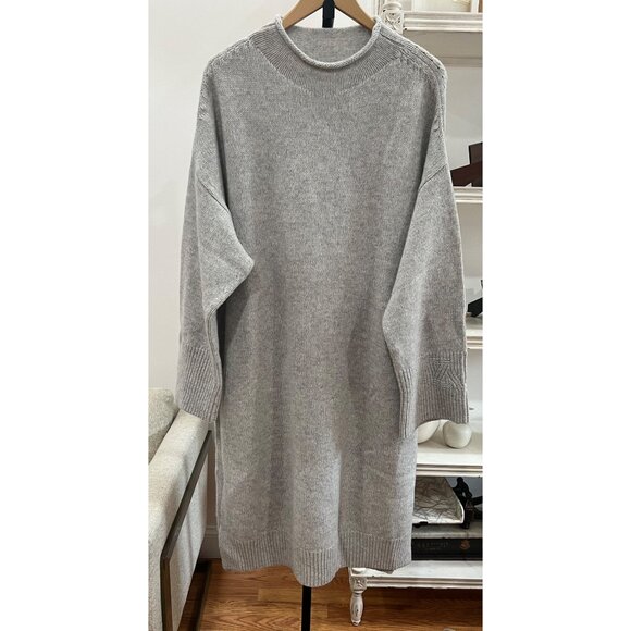 Zadig & Voltaire Selena Side Slit Sweater Dress Size M/L Wool Cashmere Oversized - Picture 5 of 8